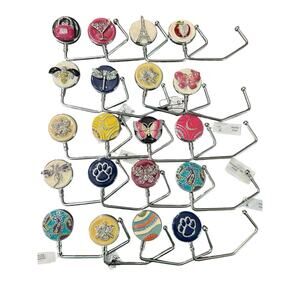 20 OF BLING DRAGONFLY PURSE BAG HOOK HOLDER GREEN PURPLE HANDBAG TABLE HANGER